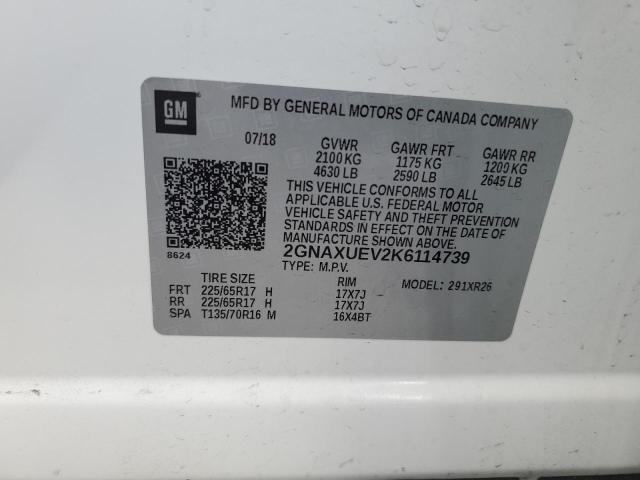 Photo 11 VIN: 2GNAXUEV2K6114739 - CHEVROLET EQUINOX LT 