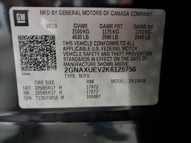 Photo 12 VIN: 2GNAXUEV2K6125756 - CHEVROLET EQUINOX 