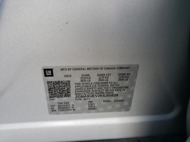 Photo 9 VIN: 2GNAXUEV2K6265628 - CHEVROLET EQUINOX LT 