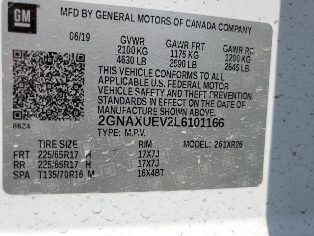 Photo 12 VIN: 2GNAXUEV2L6101166 - CHEVROLET EQUINOX LT 