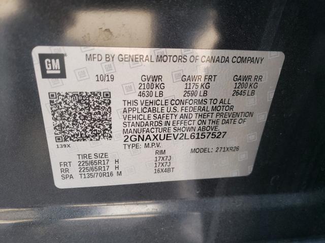 Photo 9 VIN: 2GNAXUEV2L6157527 - CHEVROLET EQUINOX LT 