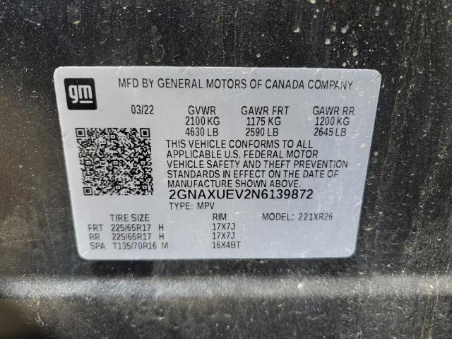 Photo 12 VIN: 2GNAXUEV2N6139872 - CHEVROLET EQUINOX 