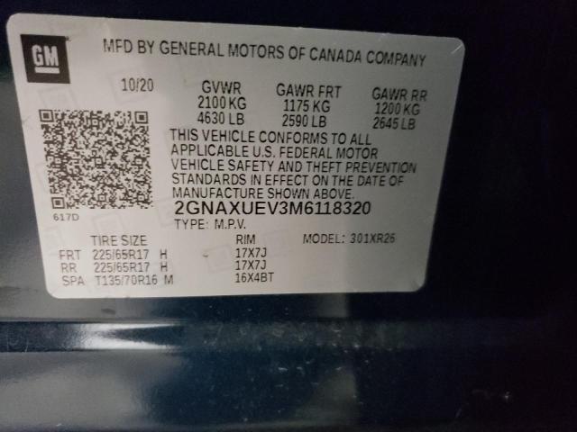 Photo 9 VIN: 2GNAXUEV3M6118320 - CHEVROLET EQUINOX LT 