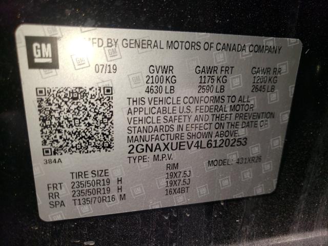 Photo 9 VIN: 2GNAXUEV4L6120253 - CHEVROLET EQUINOX LT 