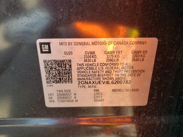 Photo 9 VIN: 2GNAXUEV4L6200782 - CHEVROLET EQUINOX LT 