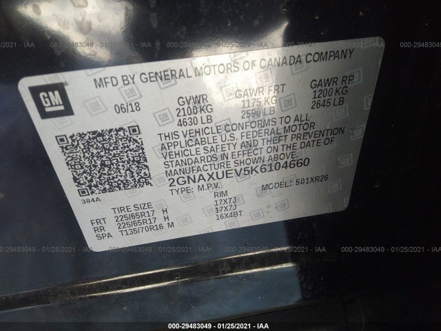 Photo 8 VIN: 2GNAXUEV5K6104660 - CHEVROLET EQUINOX 