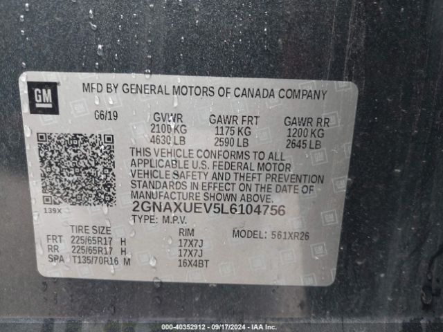 Photo 8 VIN: 2GNAXUEV5L6104756 - CHEVROLET EQUINOX 