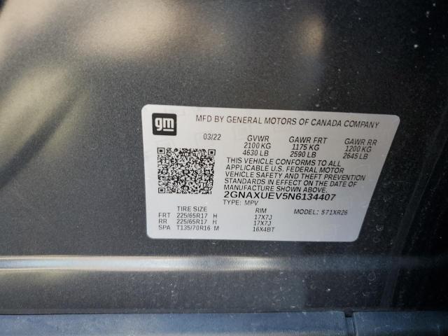 Photo 11 VIN: 2GNAXUEV5N6134407 - CHEVROLET EQUINOX LT 