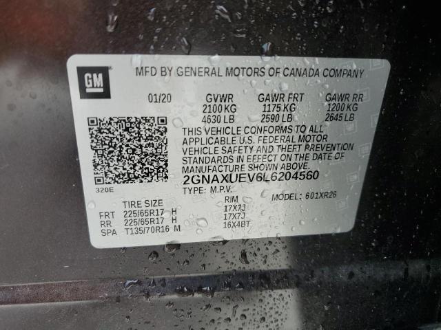 Photo 12 VIN: 2GNAXUEV6L6204560 - CHEVROLET EQUINOX LT 