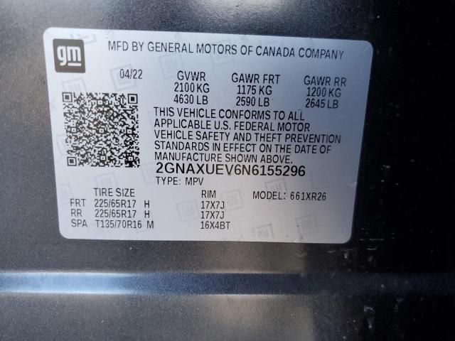 Photo 12 VIN: 2GNAXUEV6N6155296 - CHEVROLET EQUINOX LT 