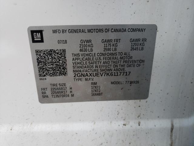 Photo 12 VIN: 2GNAXUEV7K6117717 - CHEVROLET EQUINOX 