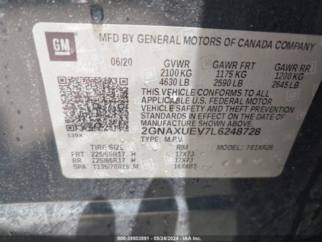 Photo 8 VIN: 2GNAXUEV7L6248728 - CHEVROLET EQUINOX 