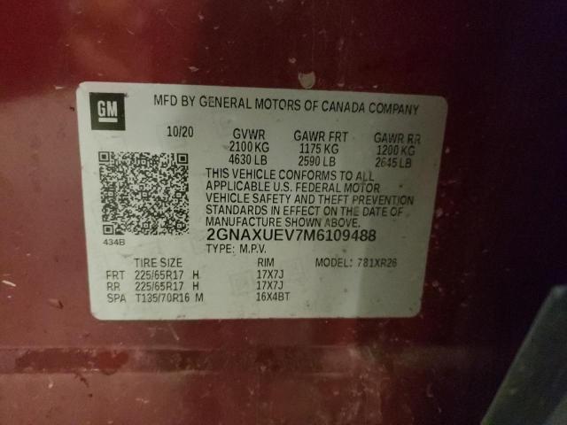 Photo 12 VIN: 2GNAXUEV7M6109488 - CHEVROLET EQUINOX 