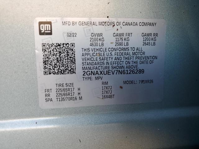 Photo 13 VIN: 2GNAXUEV7N6126289 - CHEVROLET EQUINOX LT 