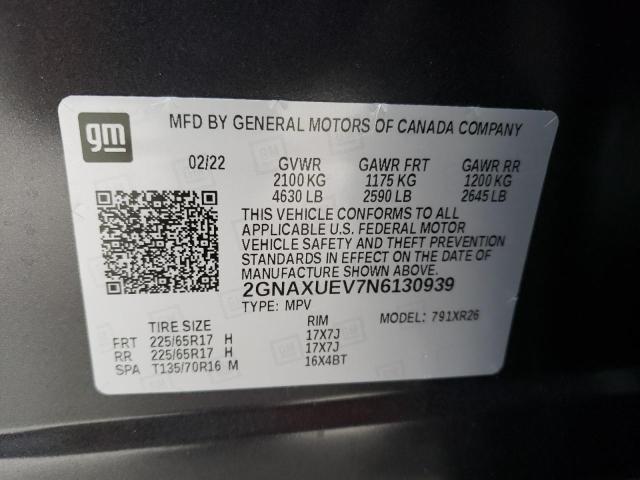 Photo 12 VIN: 2GNAXUEV7N6130939 - CHEVROLET EQUINOX LT 