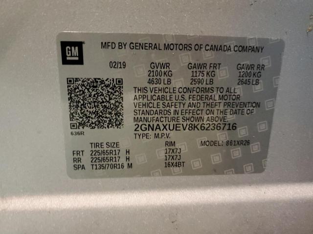 Photo 13 VIN: 2GNAXUEV8K6236716 - CHEVROLET EQUINOX LT 