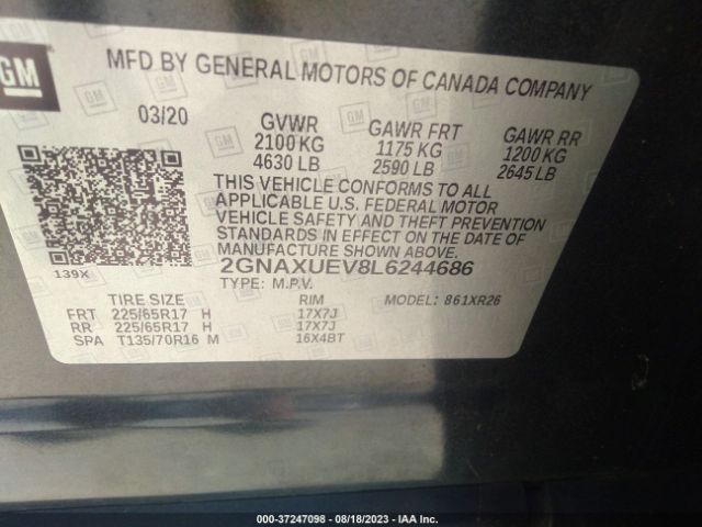 Photo 8 VIN: 2GNAXUEV8L6244686 - CHEVROLET EQUINOX 