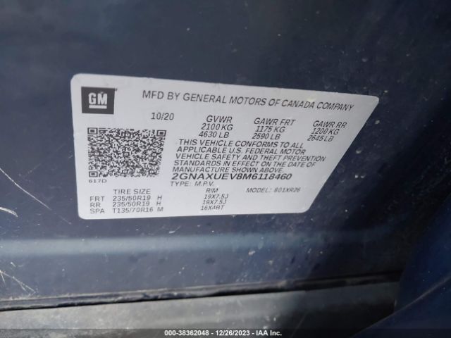 Photo 8 VIN: 2GNAXUEV8M6118460 - CHEVROLET EQUINOX 