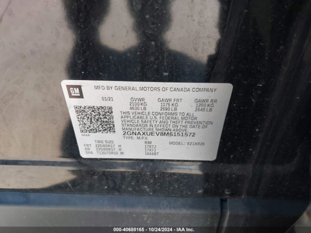 Photo 8 VIN: 2GNAXUEV8M6151572 - CHEVROLET EQUINOX 