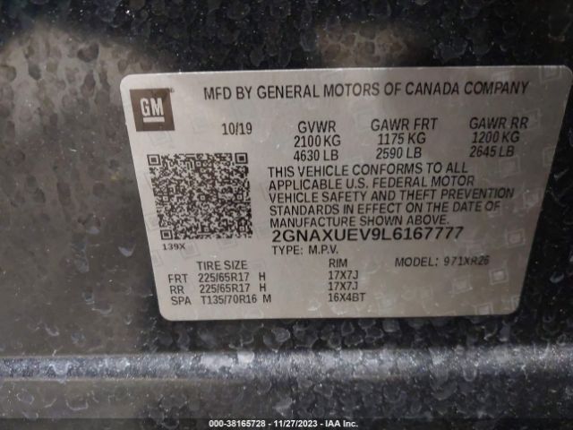 Photo 8 VIN: 2GNAXUEV9L6167777 - CHEVROLET EQUINOX 