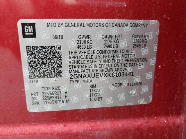 Photo 12 VIN: 2GNAXUEVXK6103441 - CHEVROLET EQUINOX LT 