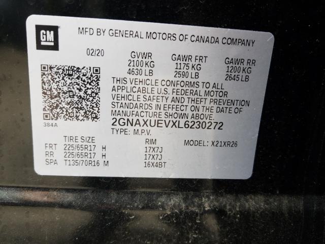 Photo 9 VIN: 2GNAXUEVXL6230272 - CHEVROLET EQUINOX LT 