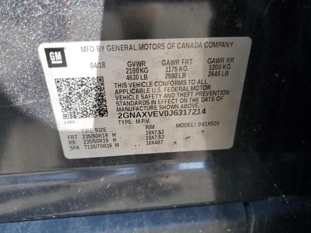 Photo 12 VIN: 2GNAXVEV0J6317214 - CHEVROLET EQUINOX 