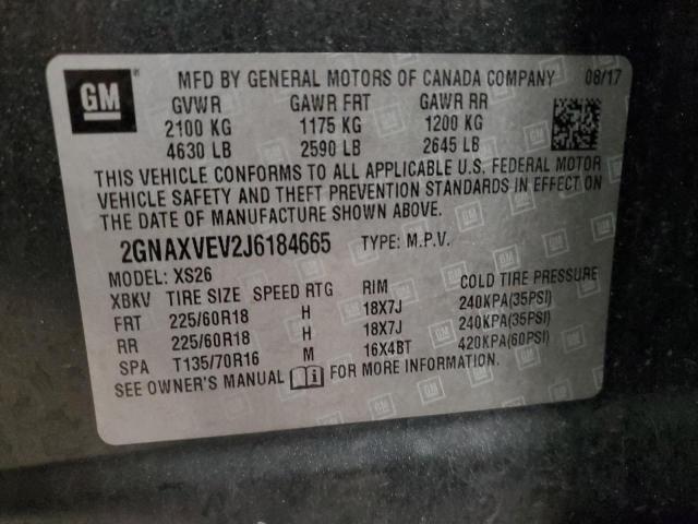 Photo 12 VIN: 2GNAXVEV2J6184665 - CHEVROLET EQUINOX PR 