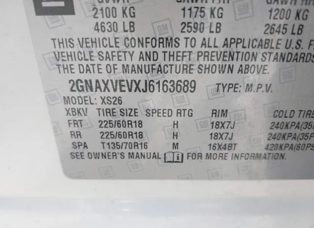 Photo 8 VIN: 2GNAXVEVXJ6163689 - CHEVROLET EQUINOX 