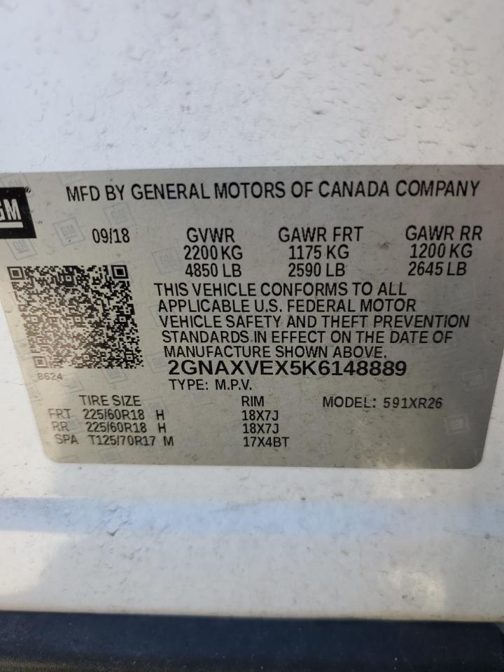 Photo 11 VIN: 2GNAXVEX5K6148889 - CHEVROLET EQUINOX 