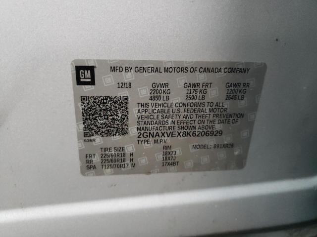 Photo 12 VIN: 2GNAXVEX8K6206929 - CHEVROLET EQUINOX LT 