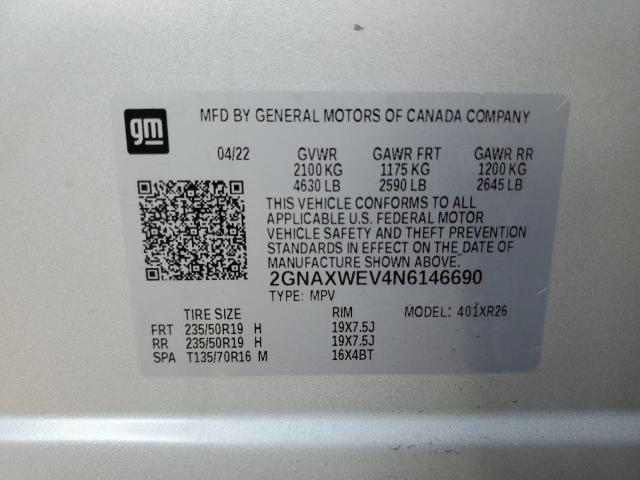 Photo 13 VIN: 2GNAXWEV4N6146690 - CHEVROLET EQUINOX RS 