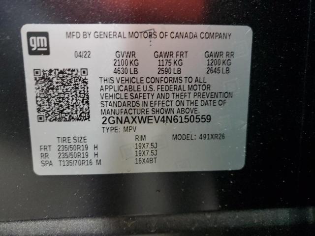 Photo 12 VIN: 2GNAXWEV4N6150559 - CHEVROLET EQUINOX 