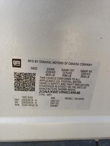 Photo 12 VIN: 2GNAXWEV9N6149648 - CHEVROLET EQUINOX RS 