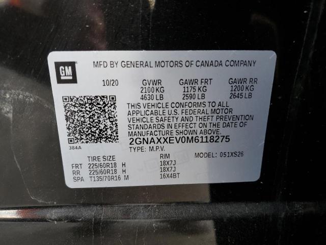 Photo 12 VIN: 2GNAXXEV0M6118275 - CHEVROLET EQUINOX 