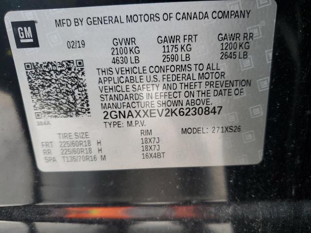 Photo 12 VIN: 2GNAXXEV2K6230847 - CHEVROLET EQUINOX PR 