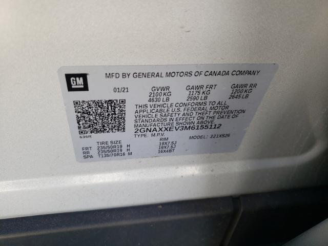 Photo 9 VIN: 2GNAXXEV3M6155112 - CHEVROLET EQUINOX PR 