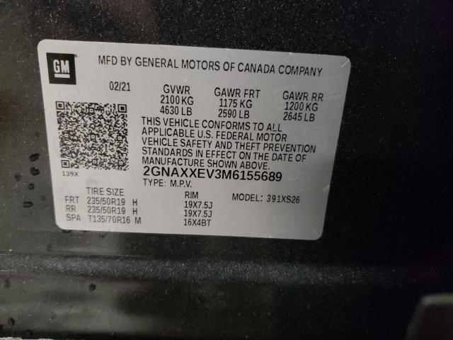 Photo 12 VIN: 2GNAXXEV3M6155689 - CHEVROLET EQUINOX PR 