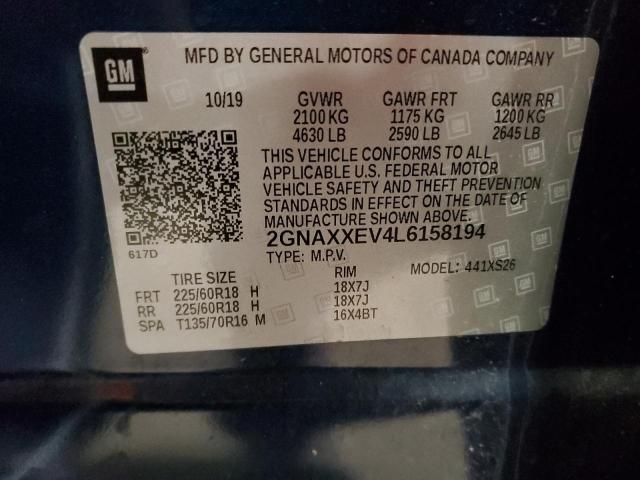 Photo 12 VIN: 2GNAXXEV4L6158194 - CHEVROLET EQUINOX PR 