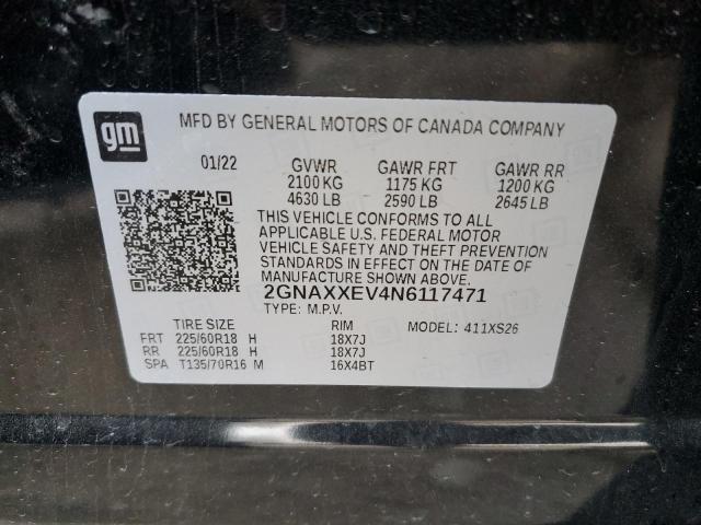 Photo 11 VIN: 2GNAXXEV4N6117471 - CHEVROLET EQUINOX 