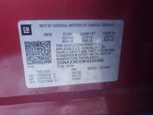 Photo 11 VIN: 2GNAXXEV5K6145906 - CHEVROLET EQUINOX PR 