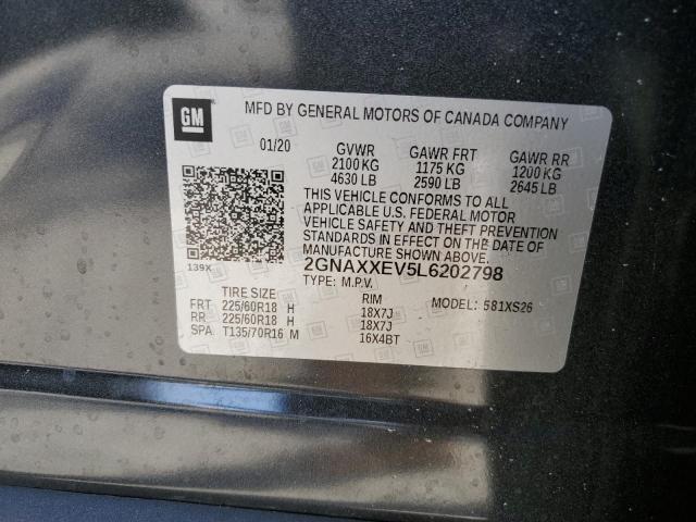 Photo 11 VIN: 2GNAXXEV5L6202798 - CHEVROLET EQUINOX 