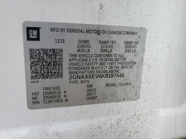 Photo 12 VIN: 2GNAXXEV6K6197545 - CHEVROLET EQUINOX PR 