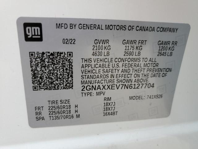 Photo 13 VIN: 2GNAXXEV7N6127704 - CHEVROLET EQUINOX PR 