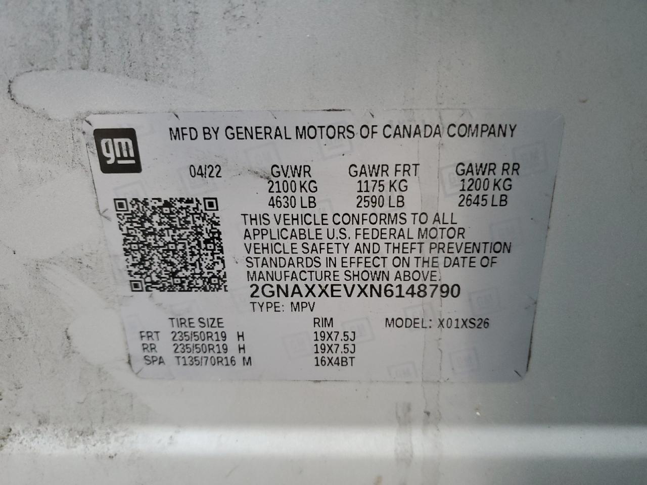 Photo 12 VIN: 2GNAXXEVXN6148790 - CHEVROLET EQUINOX 