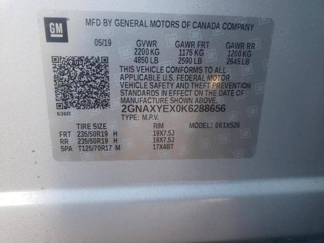 Photo 12 VIN: 2GNAXYEX0K6288656 - CHEVROLET EQUINOX PR 