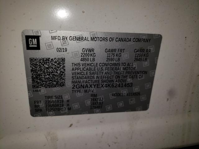 Photo 9 VIN: 2GNAXYEX4K6241453 - CHEVROLET EQUINOX PR 