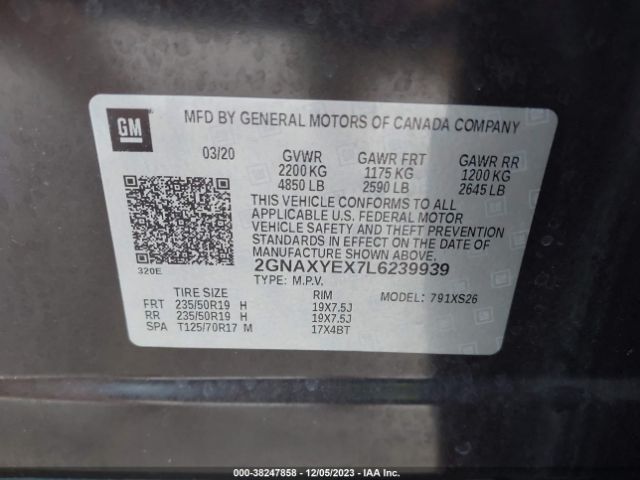 Photo 8 VIN: 2GNAXYEX7L6239939 - CHEVROLET EQUINOX 