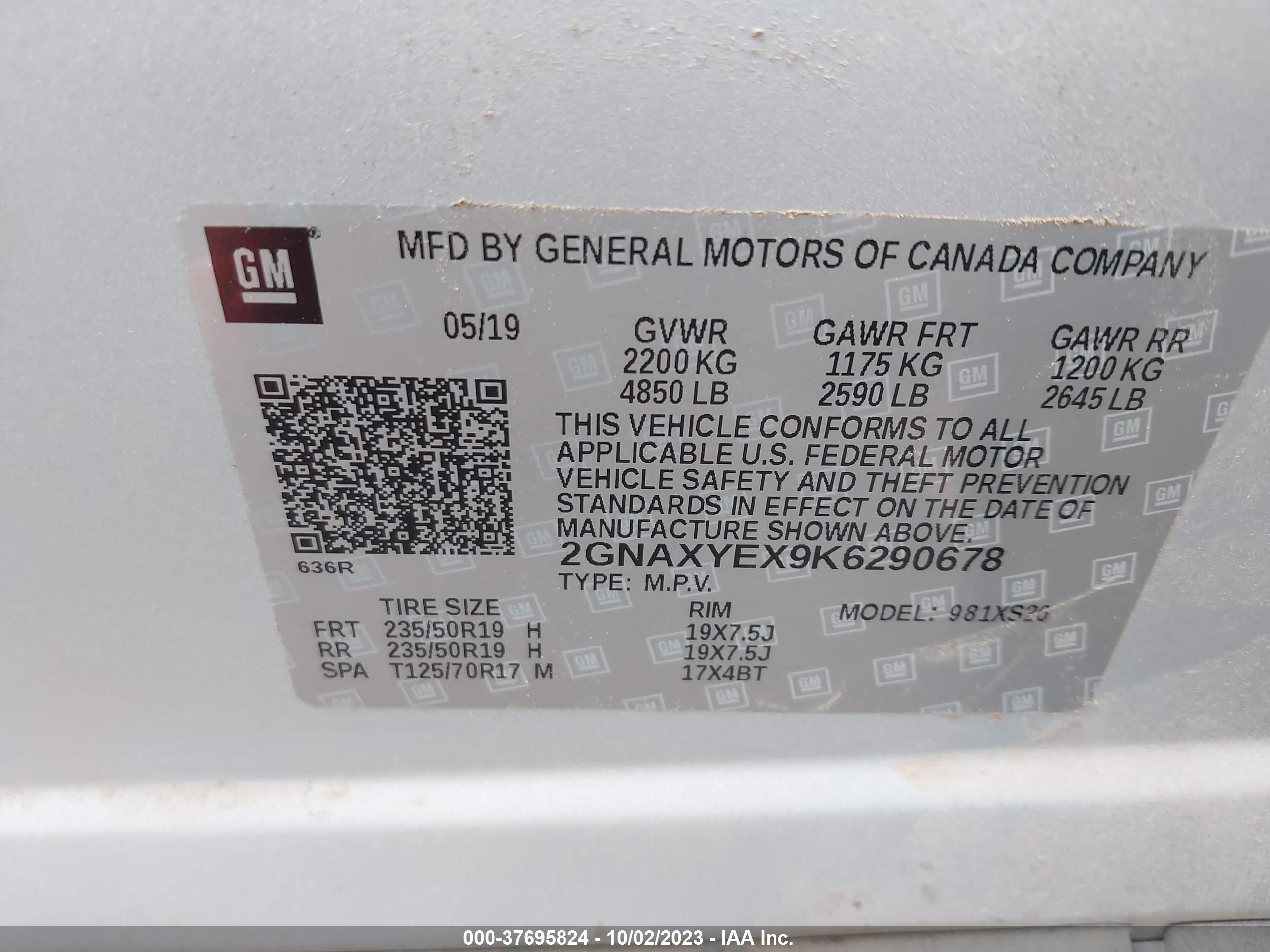 Photo 8 VIN: 2GNAXYEX9K6290678 - ACURA MDX 