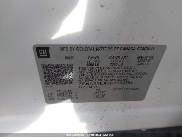 Photo 8 VIN: 2GNAXYEXXK6153751 - CHEVROLET EQUINOX 